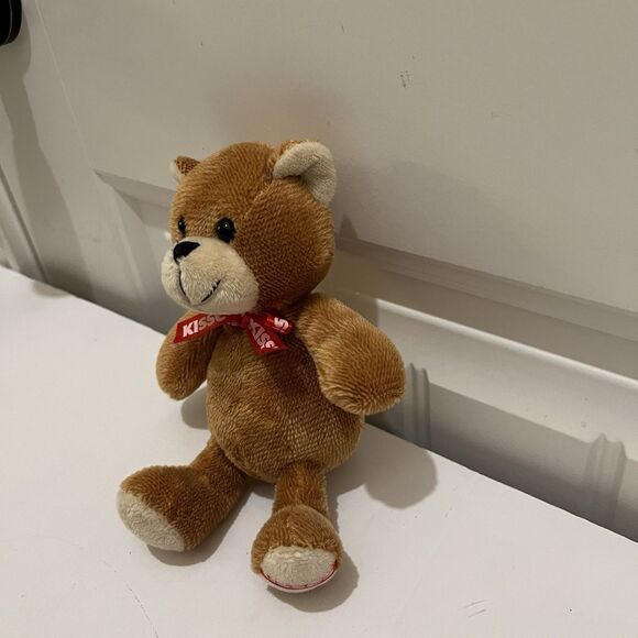 Hersheys Kisses Brown Teddy Bear Red Logo Foot Neck Ribbon 6.5" Plush Toy - Picture 6 of 9